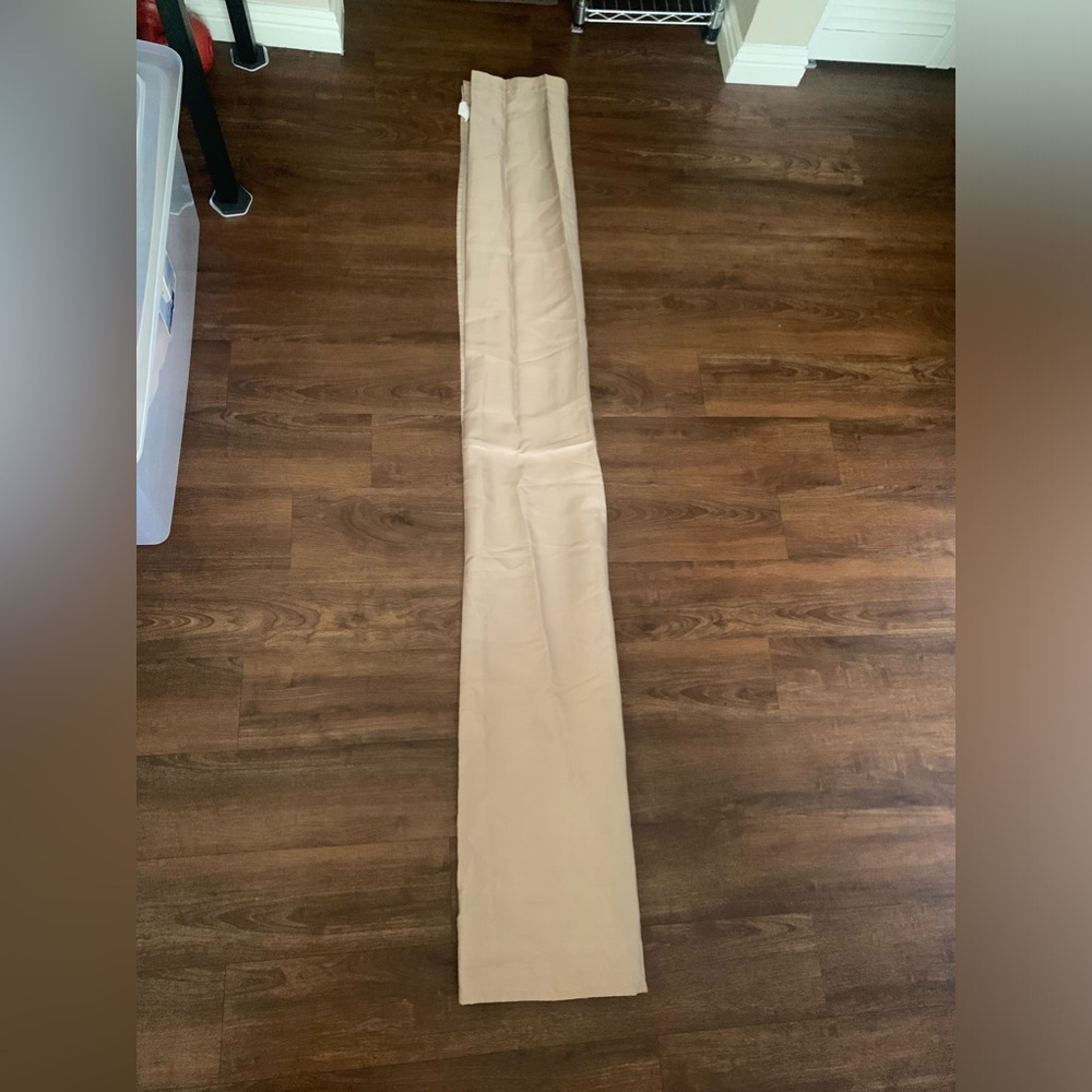 NWOT Slippery Satin Like Fabric Shower Curtain In Tan 70 X 73” 100% Polyester